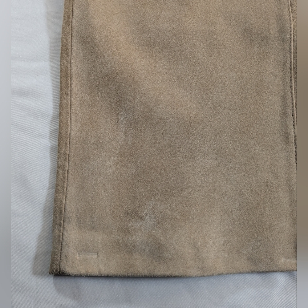 Massini Women's Tan Genuine Suede Leather Pants Size 10 - Picture 6 of 14